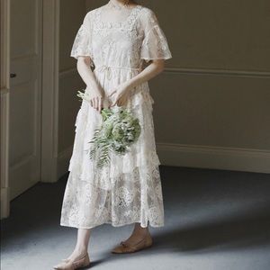 White Rose Dress Lace Daydress